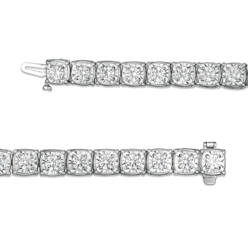 Main Image 2 of 10 CT. T.W. Diamond Square Tennis Bracelet in 10K White Gold