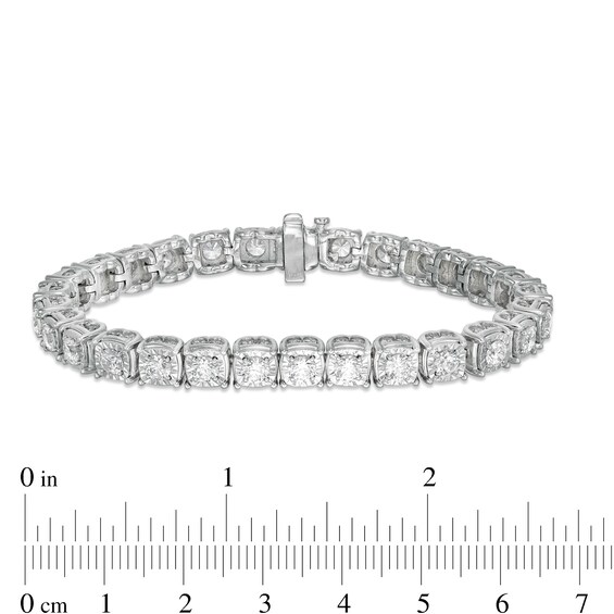 10 CT. T.w. Diamond Square Tennis Bracelet in 10K White Gold