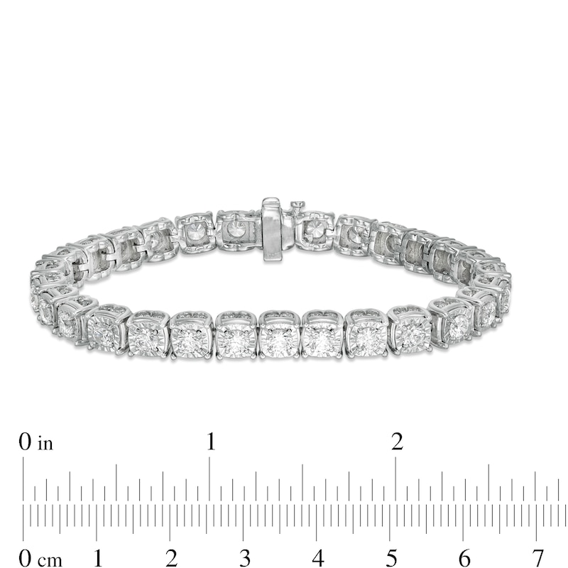 Main Image 3 of 10 CT. T.W. Diamond Square Tennis Bracelet in 10K White Gold