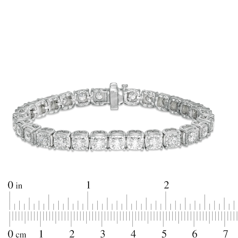 10 CT. T.W. Diamond Square Tennis Bracelet in 10K White Gold | Zales