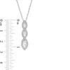 Thumbnail Image 3 of Marquise Lab-Created White Sapphire Frame Linear Three Stone Pendant in Sterling Silver