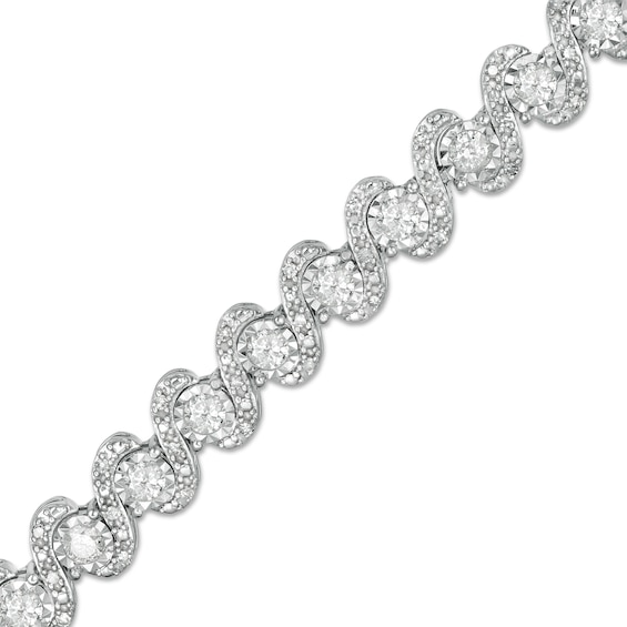 3 CT. T.w. Diamond Cascading Tennis Bracelet in 10K White Gold