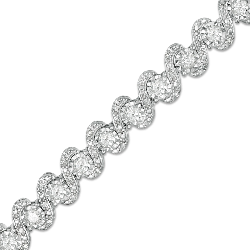 3 CT. T.W. Diamond Cascading Tennis Bracelet in 10K White Gold