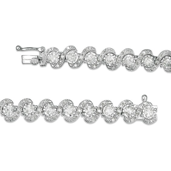3 CT. T.w. Diamond Cascading Tennis Bracelet in 10K White Gold