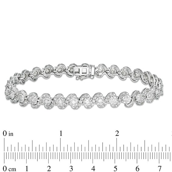 3 CT. T.w. Diamond Cascading Tennis Bracelet in 10K White Gold