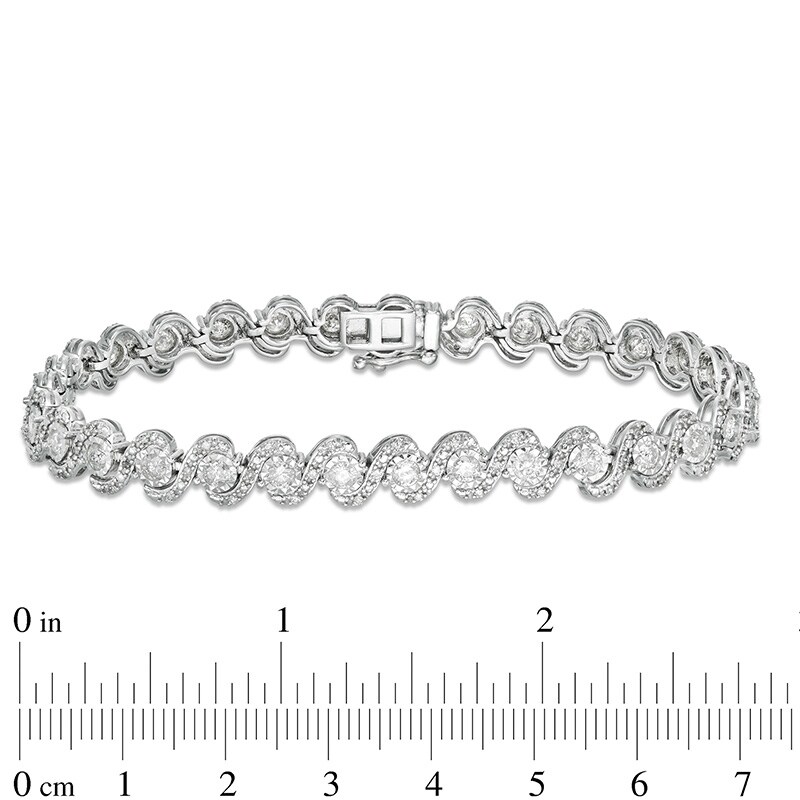 3 CT. T.W. Diamond Cascading Tennis Bracelet in 10K White Gold