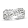 Thumbnail Image 1 of 1 CT. T.W. Diamond Multi-Row Layered Criss-Cross Ring in 10K White Gold