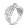 Thumbnail Image 3 of 1 CT. T.W. Diamond Multi-Row Layered Criss-Cross Ring in 10K White Gold