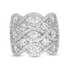 Thumbnail Image 0 of 3 CT. T.W. Diamond Woven Triple Row Ring in 10K White Gold