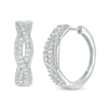 Thumbnail Image 1 of 1 CT. T.W. Diamond Loose Braid Hoop Earrings in 10K White Gold