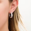 Thumbnail Image 2 of 1 CT. T.W. Diamond Loose Braid Hoop Earrings in 10K White Gold
