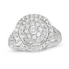 Thumbnail Image 1 of 1 CT. T.W. Multi-Diamond Frame Split Shank Ring in 10K White Gold