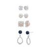 Thumbnail Image 0 of Button Multi-Color Cultured Freshwater Pearl and Lab-Created White Sapphire Earrings and Jacket Set in Sterling Silver