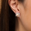 Thumbnail Image 2 of Button Multi-Color Cultured Freshwater Pearl and Lab-Created White Sapphire Earrings and Jacket Set in Sterling Silver