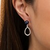 Thumbnail Image 3 of Button Multi-Color Cultured Freshwater Pearl and Lab-Created White Sapphire Earrings and Jacket Set in Sterling Silver