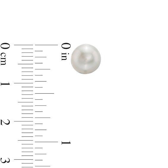 Button Multi-Color Freshwater Cultured Pearl and Lab-Created White Sapphire Earrings and Jacket Set in Sterling Silver