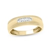 Thumbnail Image 1 of 1/5 CT. T.W. Diamond Three Stone Milgrain Wedding Band in 10K Gold