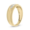 Thumbnail Image 2 of 1/5 CT. T.W. Diamond Three Stone Milgrain Wedding Band in 14K Gold