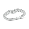 Thumbnail Image 1 of 1/4 CT. T.W. Baguette and Round Diamond Vintage-Style Contour Wedding Band in 10K White Gold