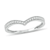 Thumbnail Image 1 of 1/5 CT. T.W. Diamond Vintage-Style Chevron Wedding Band in 10K White Gold