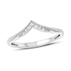 Thumbnail Image 0 of 1/20 CT. T.W. Diamond Vintage-Style Chevron Wedding Band in Sterling Silver