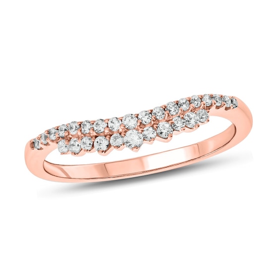 1/4 CT. T.w. Diamond Tiara Contour Wedding Band in 10K Rose Gold