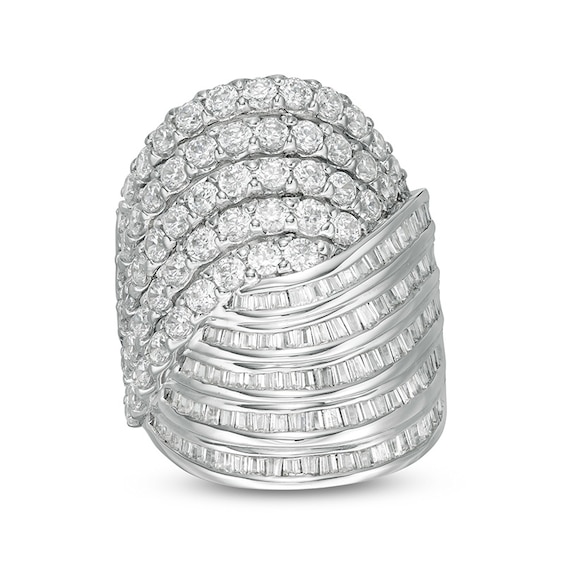 4 CT. T.W. Diamond Multi-Row Bypass Ring in 10K White Gold | Zales