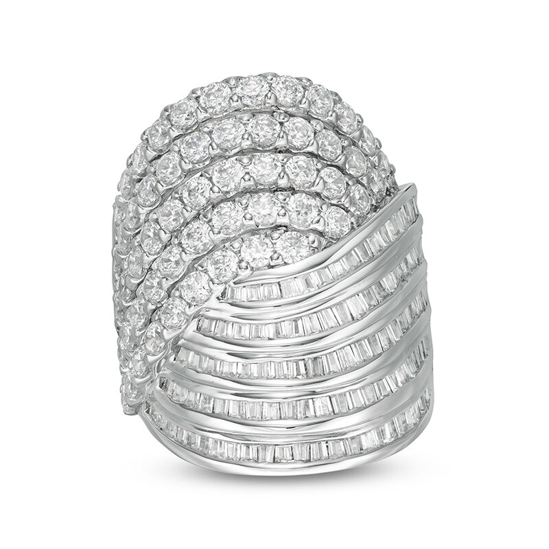 Main Image 1 of 4 CT. T.W. Diamond Multi-Row Bypass Ring in 10K White Gold