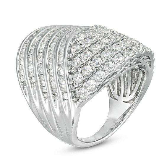 4 CT. T.w. Diamond Multi-Row Bypass Ring in 10K White Gold