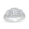 Thumbnail Image 0 of 2 CT. T.W. Certified Emerald-Cut Diamond Past Present Future® Split Shank Engagement Ring in 14K White Gold (I/SI2)