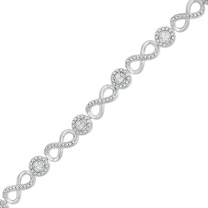 Diamond Accent Infinity Link Bracelet in Sterling Silver