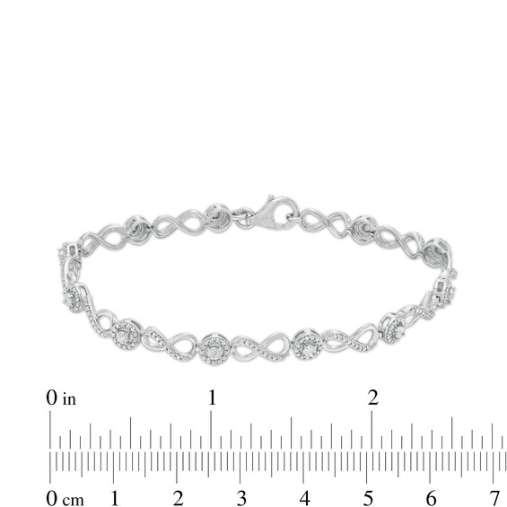 Diamond Accent Infinity Link Bracelet in Sterling Silver - 7.5"