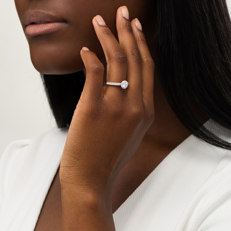 Main Image 2 of 1-1/4 CT. T.W. GIA-Graded Diamond Frame Vintage-Style Engagement Ring in 14K Two-Tone Gold (I/SI2)
