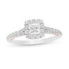 Thumbnail Image 1 of 1 CT. T.W. GIA-Graded Princess-Cut Diamond Frame Engagement Ring in 14K Two-Tone Gold (I/SI2)