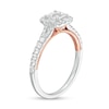 Thumbnail Image 2 of 1 CT. T.W. GIA-Graded Princess-Cut Diamond Frame Engagement Ring in 14K Two-Tone Gold (I/SI2)