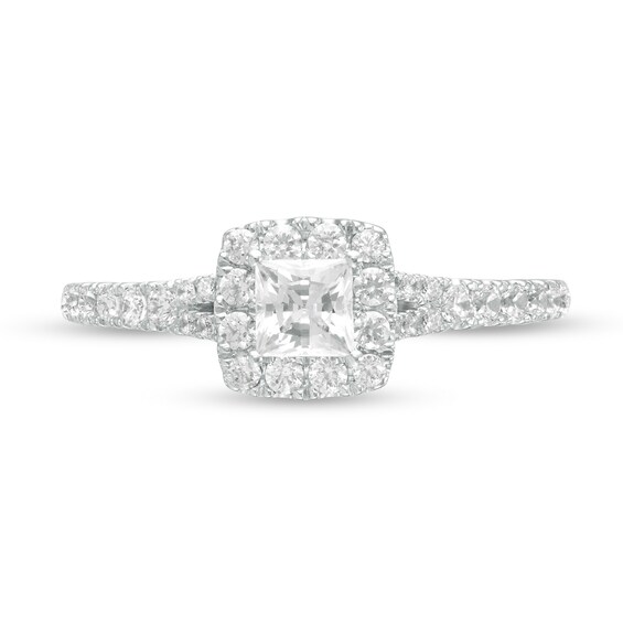 1 CT. T.w. GIA-Graded Princess-Cut Diamond Frame Engagement Ring in 14K Two-Tone Gold (I/Si2)