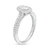 Thumbnail Image 3 of 1 CT. T.W. GIA-Graded Oval Diamond Frame Vintage-Style Engagement Ring in 14K White Gold (I/SI2)