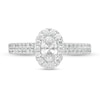 Thumbnail Image 4 of 1 CT. T.W. GIA-Graded Oval Diamond Frame Vintage-Style Engagement Ring in 14K White Gold (I/SI2)