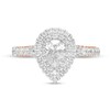 Thumbnail Image 4 of 1-3/8 CT. T.W. GIA-Graded Pear-Shaped Diamond Double Frame Vintage-Style Engagement Ring in 14K Two-Tone Gold (I/VS2)