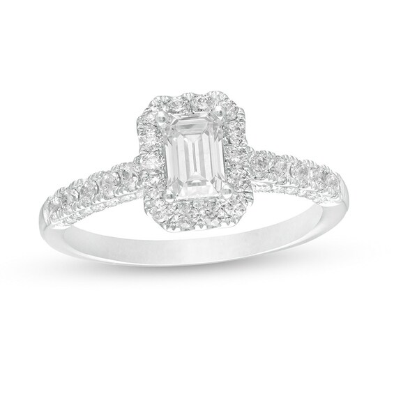 1-1/4 CT. T.w. GIA-Graded Emerald-Cut Diamond Frame Engagement Ring in 14K White Gold (I/Vs2)
