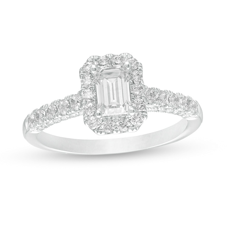 Brood Opvoeding Neerduwen 1-1/4 CT. T.W. GIA-Graded Emerald-Cut Diamond Frame Engagement Ring in 14K  White Gold (I/VS2) | Zales