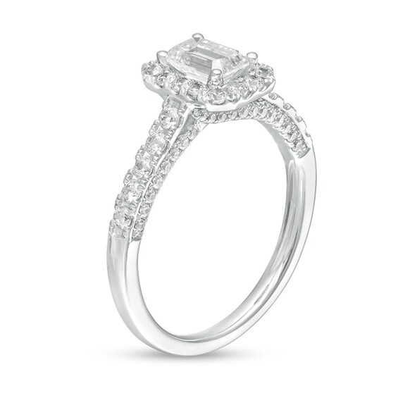 1-1/4 CT. T.w. GIA-Graded Emerald-Cut Diamond Frame Engagement Ring in 14K White Gold (I/Vs2)