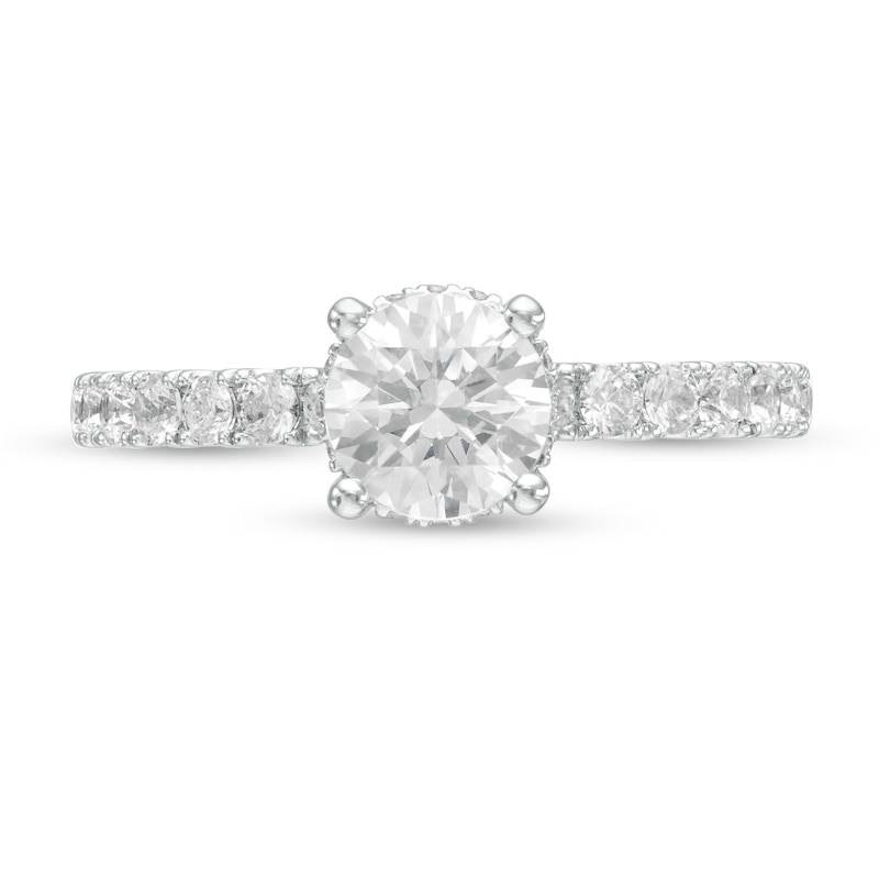 Main Image 4 of 1-1/2 CT. T.W. GIA-Graded Diamond Engagement Ring in 14K White Gold (I/SI2)