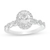 Thumbnail Image 1 of 1-3/8 CT. T.W. GIA-Graded Oval Diamond Frame Vintage-Style Engagement Ring in 14K White Gold (I/SI2)