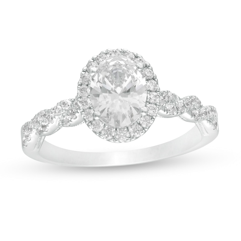 huiselijk Vruchtbaar huren 1-3/8 CT. T.W. GIA-Graded Oval Diamond Frame Vintage-Style Engagement Ring  in 14K White Gold (I/SI2) | Zales