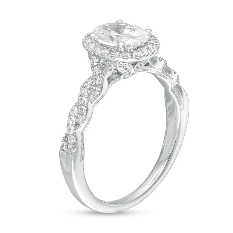 1-3/8 CT. T.W. GIA-Graded Oval Diamond Frame Vintage-Style Engagement ...