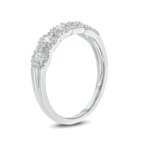 1/3 CT. T.w. Diamond Frame Trios Anniversary Ring in 10K White Gold