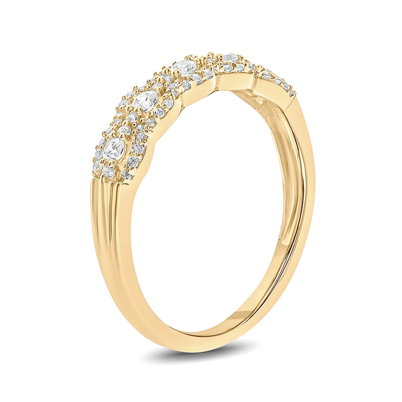 Main Image 2 of 1/3 CT. T.W. Diamond Frame Trios Anniversary Ring in 10K Gold