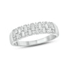 Thumbnail Image 1 of 1/2 CT. T.W. Baguette and Round Diamond Alternating Rows Anniversary Ring in 10K White Gold