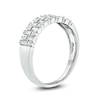 Thumbnail Image 2 of 1/2 CT. T.W. Baguette and Round Diamond Alternating Rows Anniversary Ring in 10K White Gold